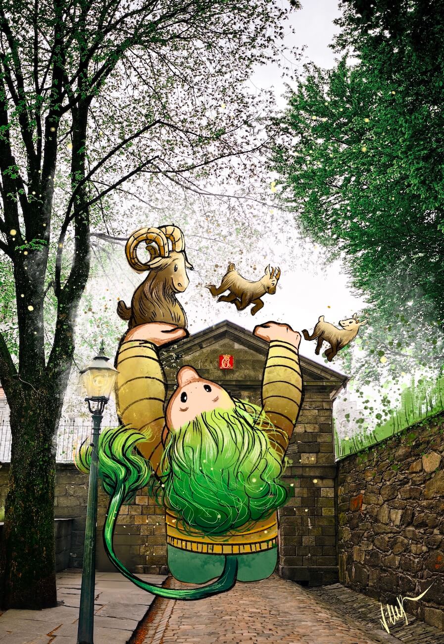 The three billy goats gruff at festningen.
